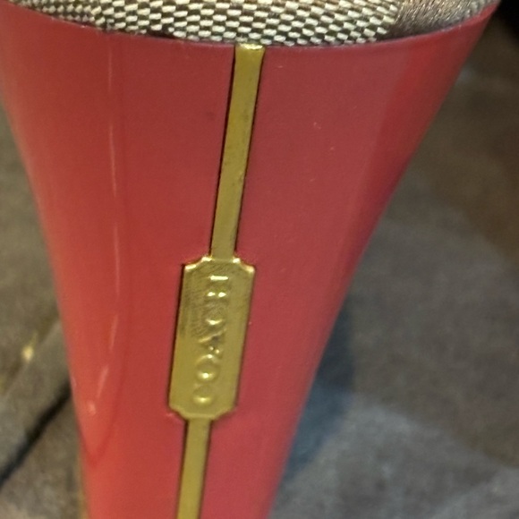 Coach Shoes Kathie Orange Gold Brown Leather Signature Logo Chestnut Size 8 - Picture 3 of 12